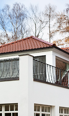 Gestaltung Fassadendetails eines Wohnhauses